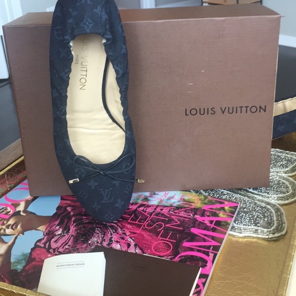 LV Monogram Denim Flats (Authentic) - Picture 3 of 6